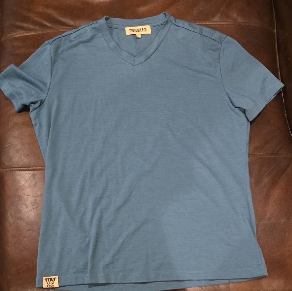 Women's 100% Merino Wool Slate Blue T-Shirt, Lightweight and Perfect For Travel